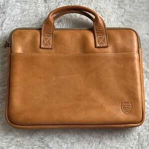 Brown Bag Company Lake Tahoe Tan Light Brown Leather Laptop Bag